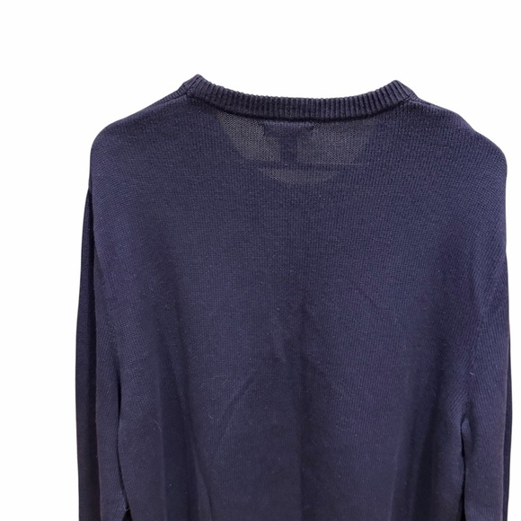 Gap Men’s Sweater Size L Navy Red Fair Isle Pattern 100% Cotton Crewneck Preppy - Picture 7 of 11